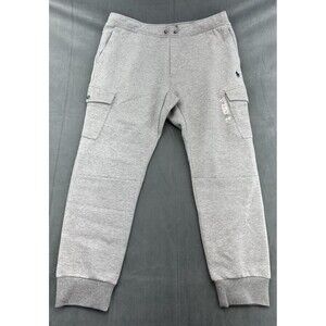 Polo Ralph Lauren Double Knit Men's XL Jogger Cargo Pants Gray Pockets NEW